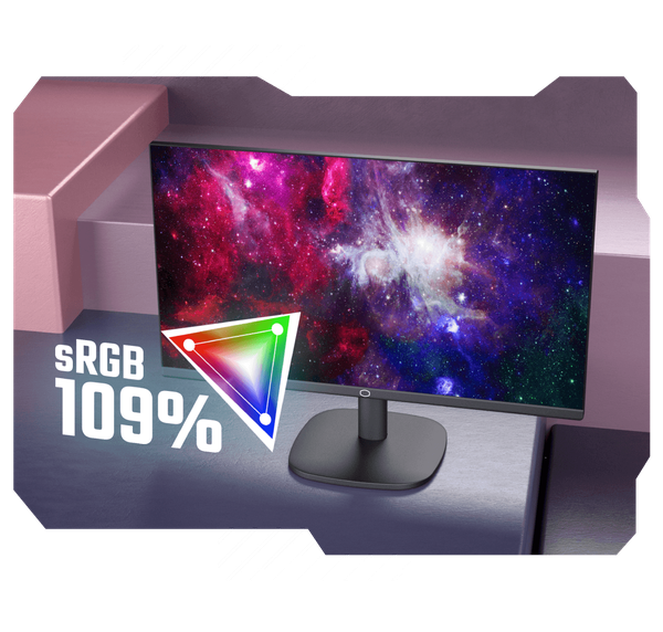 Vivid color display 109% SRGB